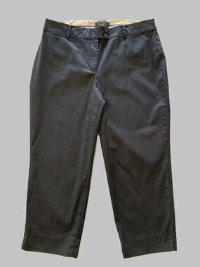Talbots Petites ""The Perfect Crop Curvy"" Women Black Chino Pants Size 12P